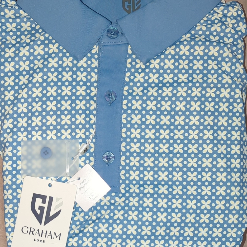 Blue Floral Men's Polo Shirt